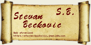 Stevan Bećković vizit kartica